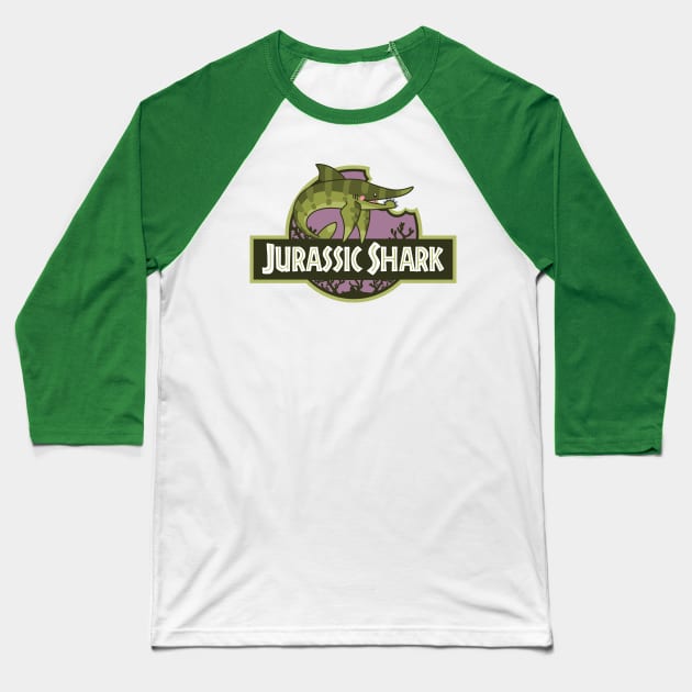 Jurassic Shark - Sarcoprion shark Baseball T-Shirt by bytesizetreasure